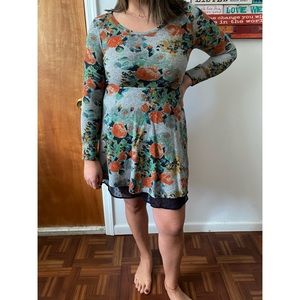 Anthropologie Floral sweater dress